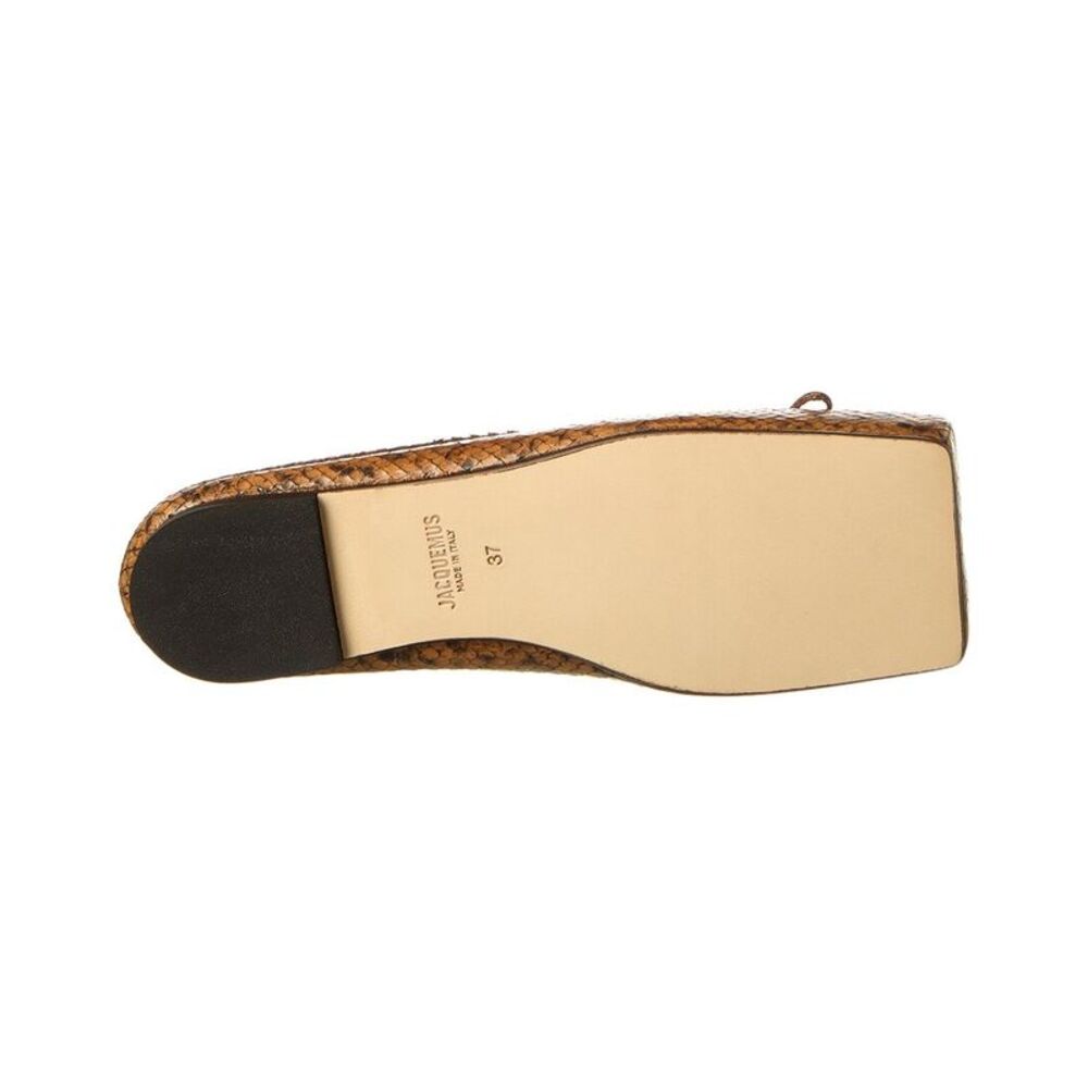 Jacquemus Snake-Embossed Leather Ballet Flat, Brown - Picture 4 of 5
